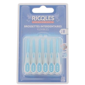 Brossettes interdentaires flexibles taile M Ricqles - boite de 30 unités