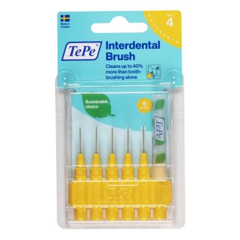 Brossettes interdentaires originales jaune taille 4 (0.7 mm) TePe - 6 brossettes