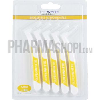 Brossettes interdentaires jaune 0,8 mm taille 1 Superwhite - 5 brossettes