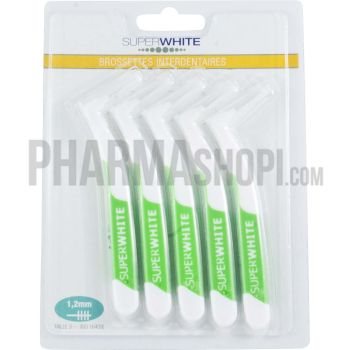 Brossettes interdentaires vert 1,2 mm taille 3 Superwhite - 5 brossettes