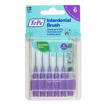 Brossettes interdentaires originales violet taille 6 (1.1 mm) TePe - 6 brossettes