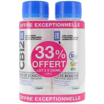 Bain de bouche goût menthe CB12 - lot de 2x250 ml