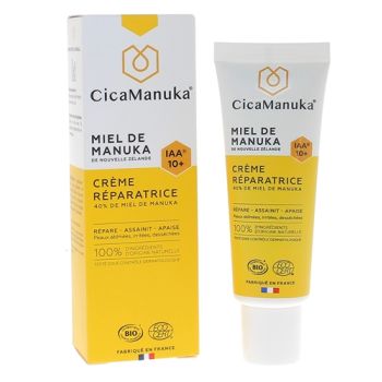 Crème réparatrice 40% de Miel de Manuka IAA 10+ bio CicaManuka - tube de 40 ml