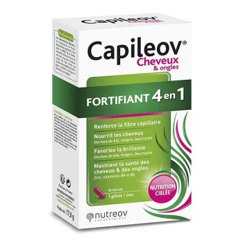 Capileov Fortifiant 4 en 1 cheveux et ongles Nutreov - boîte de 30 gélules