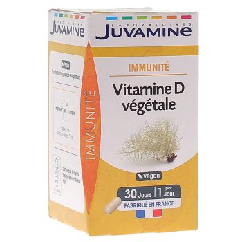 Immunité Vitamine D végétale Juvamine - boite de 30 gélules