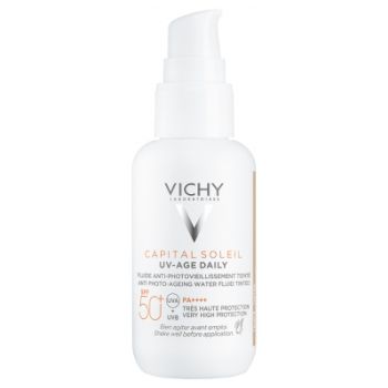 Capital soleil Fluide anti-photovieillissement teinté UV Age Daily SPF 50+ Vichy - flacon-pompe de 40 ml