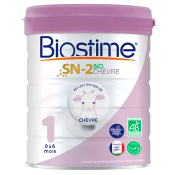 Lait de chèvre en poudre SN-2 1er âge bio Biostime - pot de 800g