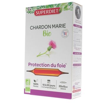 Chardon marie bio Super Diet - 20 ampoules de 15 ml