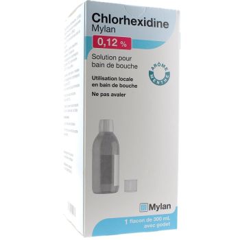 Chlorhexidine 0,12% solution pour bain de bouche Mylan - flacon de 300 ml