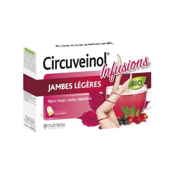 Circuveinol Infusion jambes légères bio Nutreov - boîte de 20 sachets