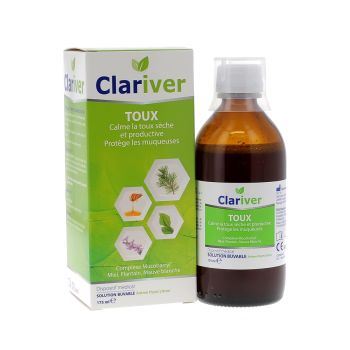 Clariver sirop toux arôme thym et citron Cooper - flacon de 175 ml