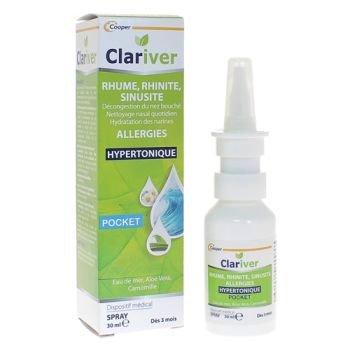 Clariver Spray nasal rhume, rhinite, sinusite, allergies Cooper - spray de 30ml