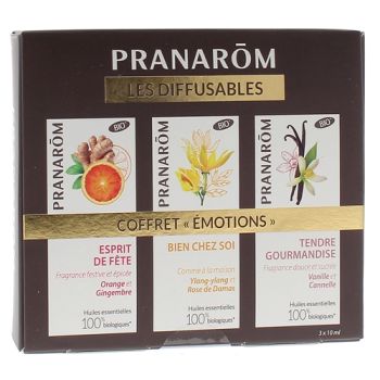 Coffret Emotions Les Diffusables Pranarom - coffret de 3 flacons de 10ml