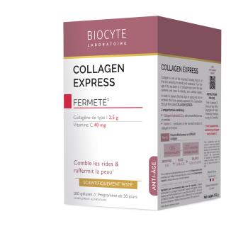 Collagen Express anti-âge rides lisées Biocyte - boîte de 180 gélules