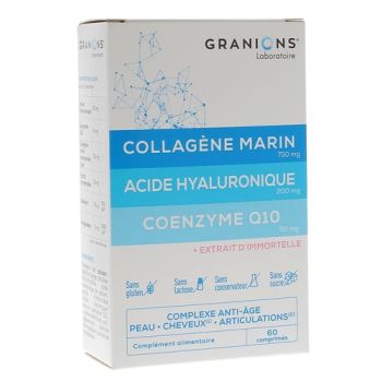 Collagène marin acide hyaluronique coenzyme Q10 Granions - boîte de 60 comprimés