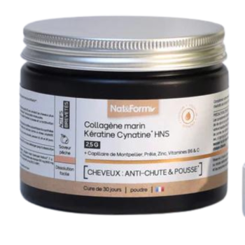 Collagène marin anti-chute & pousse Nat&Form - pot de 120g