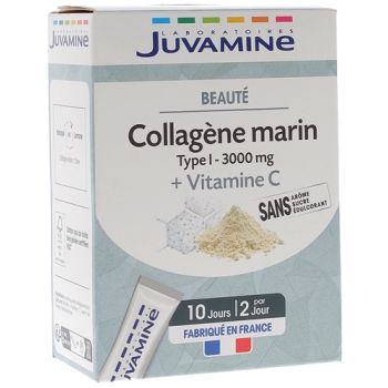 Collagène marin vitamine C Juvamine - boite de 20 sticks