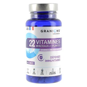 22 vitamines minéraux et plantes Granions - boite de 90 comprimés