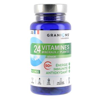 24 vitamines minéraux et plantes sénior Granions - boite de 90 comprimés