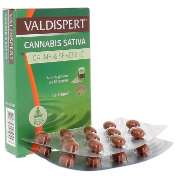 Calme et sérénité cannabis sativa Valdispert - boite de 24 capsules