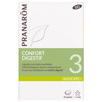 Oléocaps+ 3 Confort digestif bio Pranarom - boite de 30 capsules