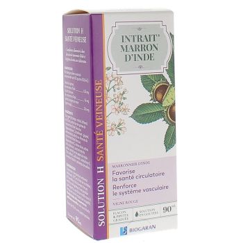 Complément alimentaire solution H santé veineuse intrait marron d'inde Biogaran - flacon de 90 ml