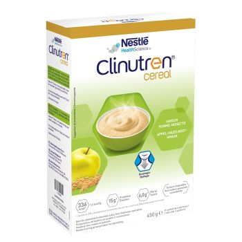 Clinutren Cereal Complément nutritionnel saveur pomme noisette Nestlé - boite de 450 g