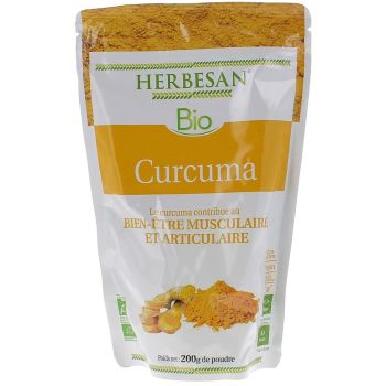 Complexe Curcuma Bien-être musculaire et articulaire Herbesan - sachet de 200 g de poudre