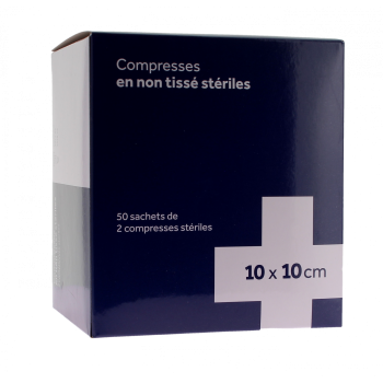 Compresses stériles non tissé 3M - 50 sachets de 2 compresses stériles de 10x10 cm