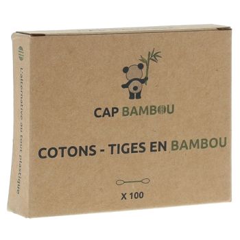 Cotons tiges en bambou Cap Bambou - boîte de 100 cotons-tiges