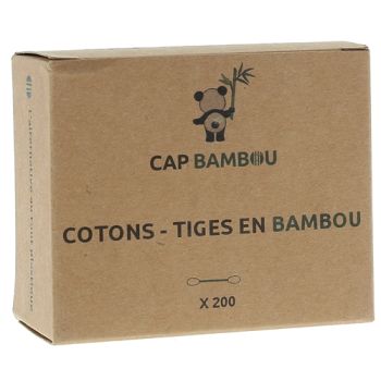 Cotons tiges en bambou Cap Bambou - boîte de 200 cotons-tiges