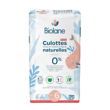 Couches culottes naturelles taille 6 Biolane - sachet de 36 couches culottes