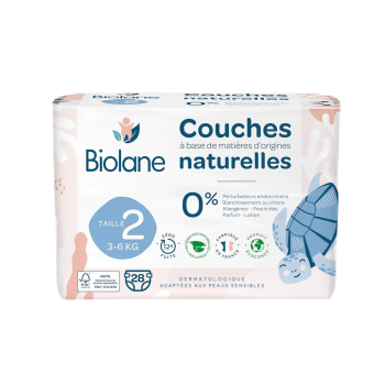 Couches naturelles taille 2 Biolane - sachet de 28 couches