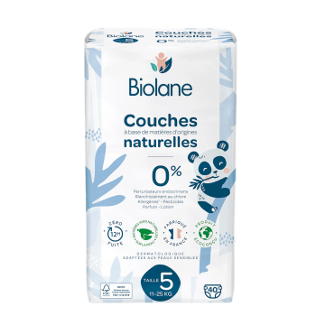 Couches naturelles taille 5 Biolane - sachet de 40 couches