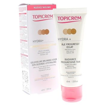 Crème Visage Hâle Progressif Éclat Hydra+ Topicrem - tube de 40 ml