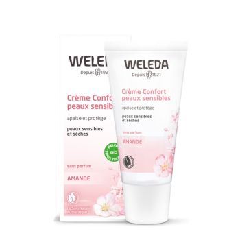 Crème confort peau sensible à l'amande Weleda Bio - tube de 30 ml