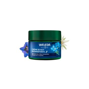 Crème de nuit redensifiante Gentiane bleue et Edelweiss Weleda - pot de 40ml