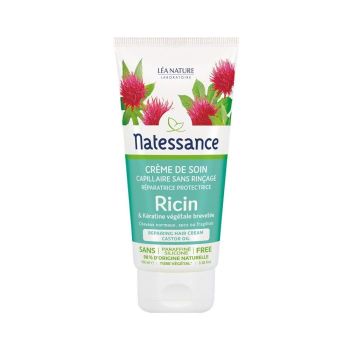 Crème de soin capillaire huile de ricin sans rinçage Natessance - tube de 100 ml