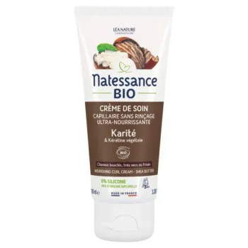 Crème de soin capillaire ultra-nourrissante karité bio Natessance - tube de 100ml