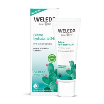 Crème hydratante 24h peaux normales à sèches Weleda - tube de 30 ml