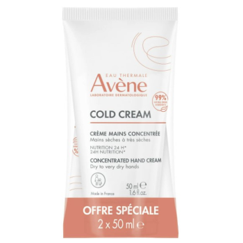 Crème mains concentrée cold cream Avène - lot de 2 tubes de 50 ml