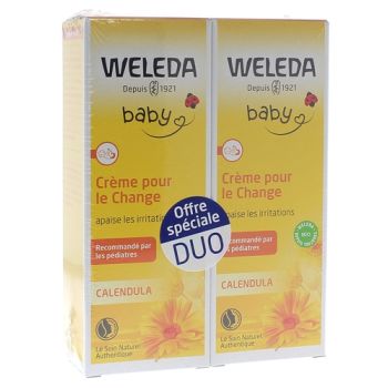 Crème pour le change au Calendula bébé Weleda - lot de 2 tubes de 75 ml