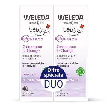 Crème pour le change mauve blanche Weleda - lot de 2 tubes de 50 ml