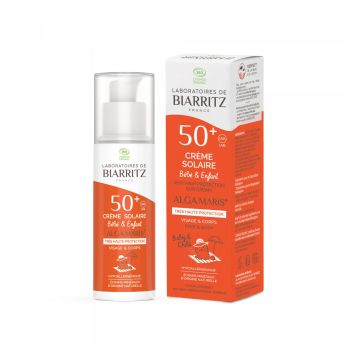 Crème solaire enfants spf 50+ alga maris Laboratoires de Biarritz - tube de 50 ml