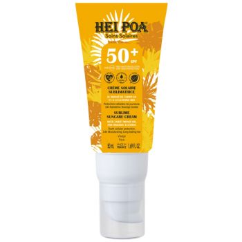 Crème solaire visage sublimatrice SPF50+ Hei Poa - tube de 50 ml