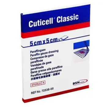 Cuticell classic compresse de gaze paraffinée BSN Médical - 5 compresses de 5 cm x 5 cm