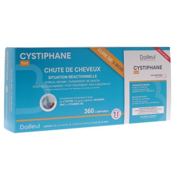 Cystiphane Fort cheveux et ongles Bailleul-Biorga - lot de 3 boîtes de 120 comprimés