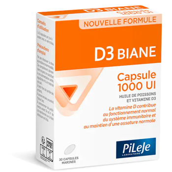 D3 Biane capsule 1000 UI PiLeJe - boîte de 30 capsules