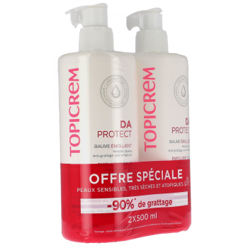 DA protect baume émollient peaux atopiques Topicrem - lot de 2 flacons pompe de 500 ml