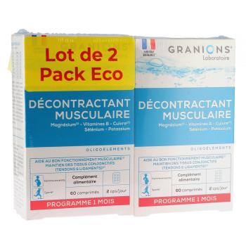 Décontractant musculaire Granions - lot de 2 boîtes de 60 comprimés